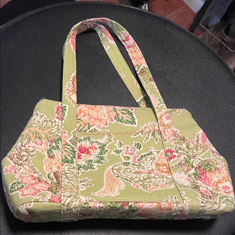 Floral Green Canvas Hand Bag - Women